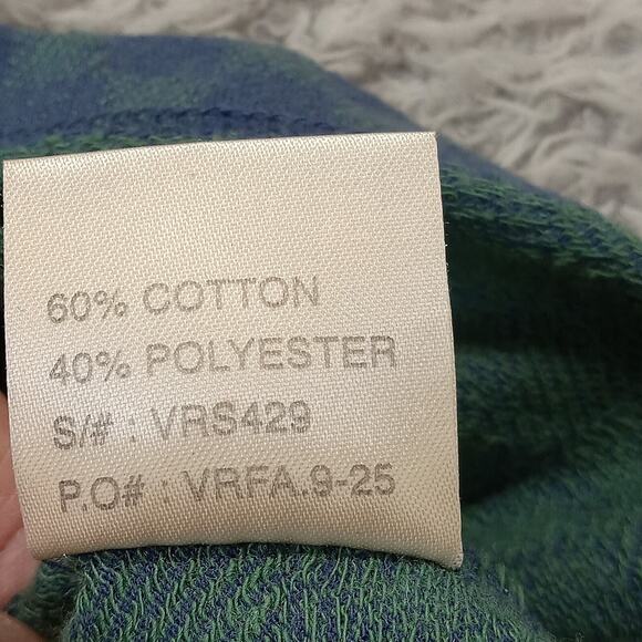 Vtg. Vardon & Ray Polo Shirt L Men's Blue Green Checker Board Cotton Blend - Picture 7 of 7